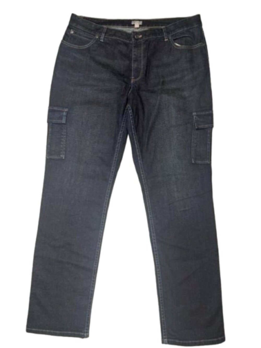 J. Jill Cargo Dark Blue Denim Straight Leg Jeans Plus Size 16 #2517